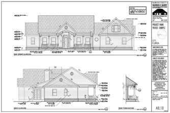Permit Drawings, custom home plans, exterior elevations, highly detailed